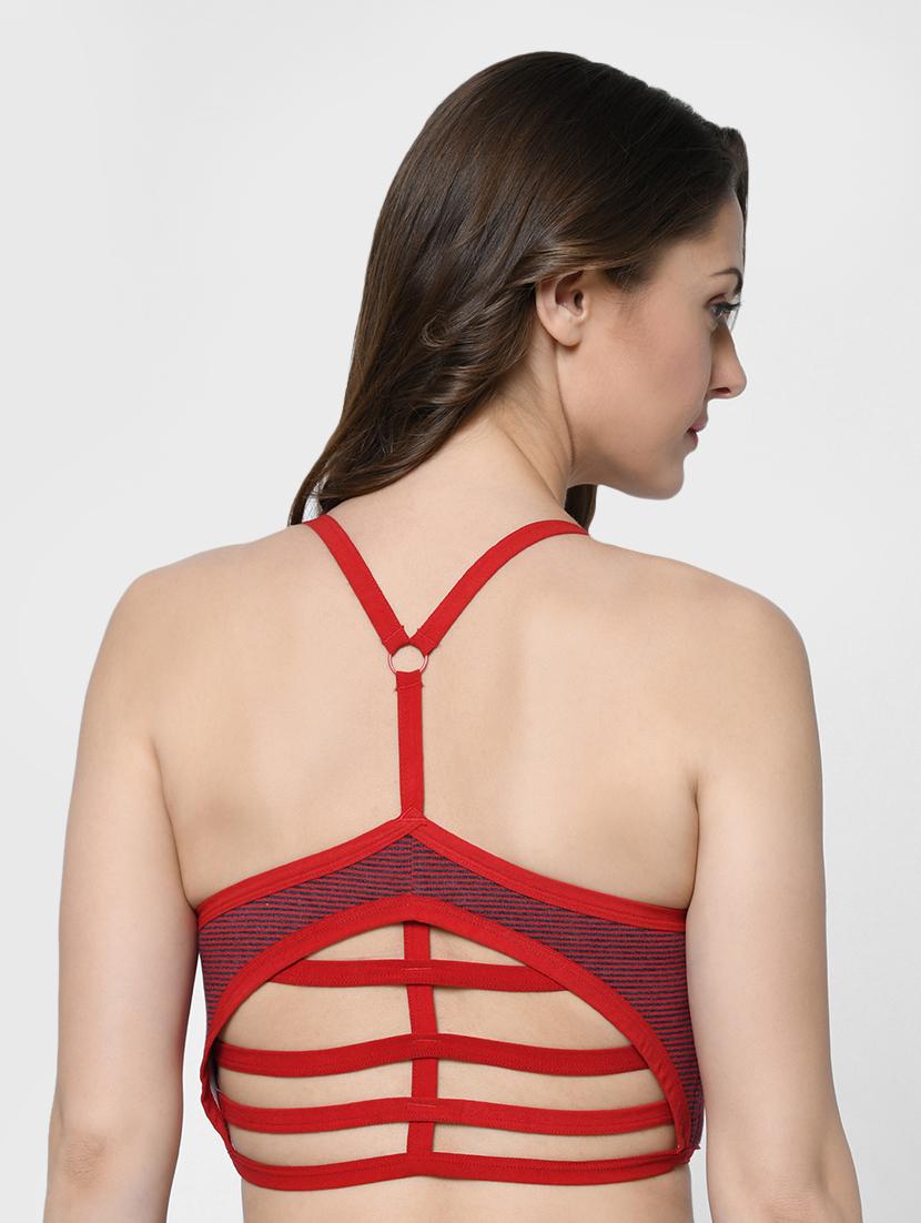 styled back striped bralette - 16596620 - Zoom Image - 2