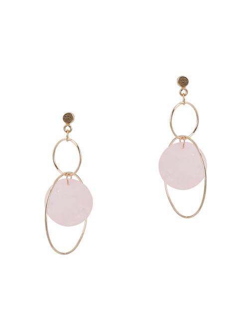 beige metal drop earring - 16596856 - Standard Image - 1