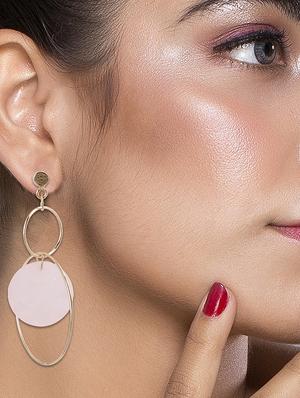 beige metal drop earring - 16596856 - Standard Image - 2