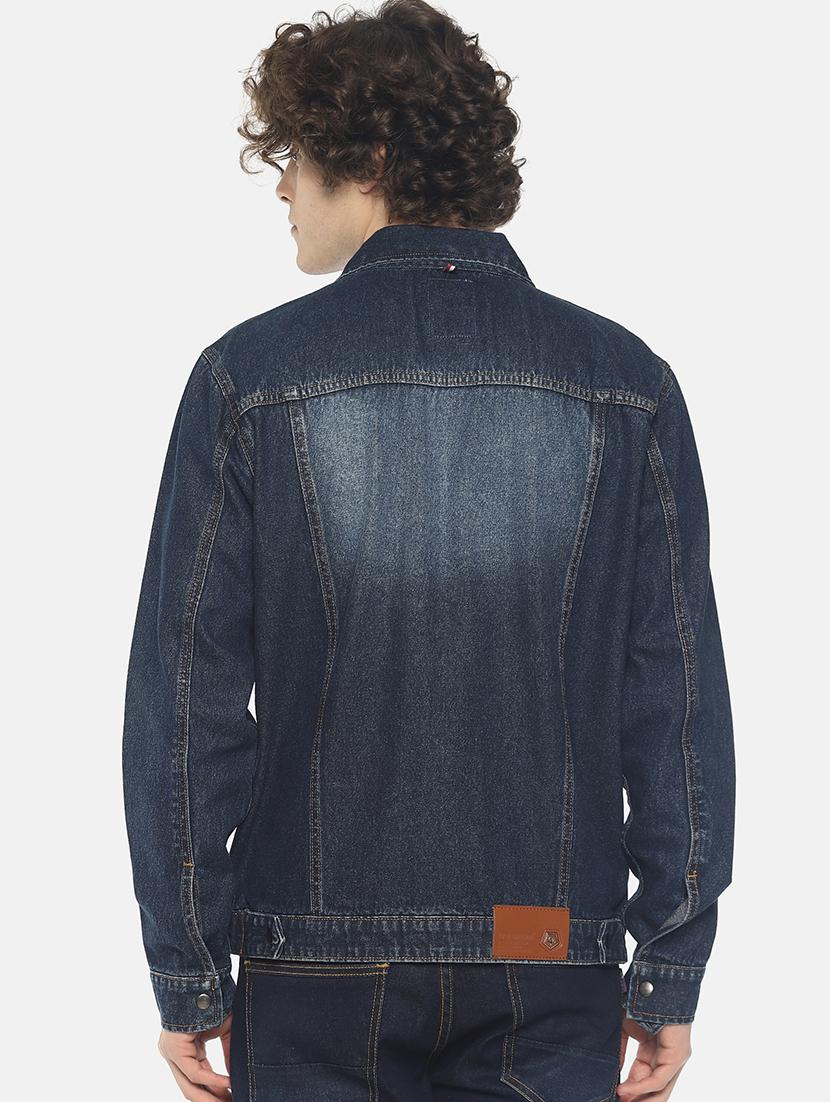 blue solid denim jacket - 16598726 - Zoom Image - 3