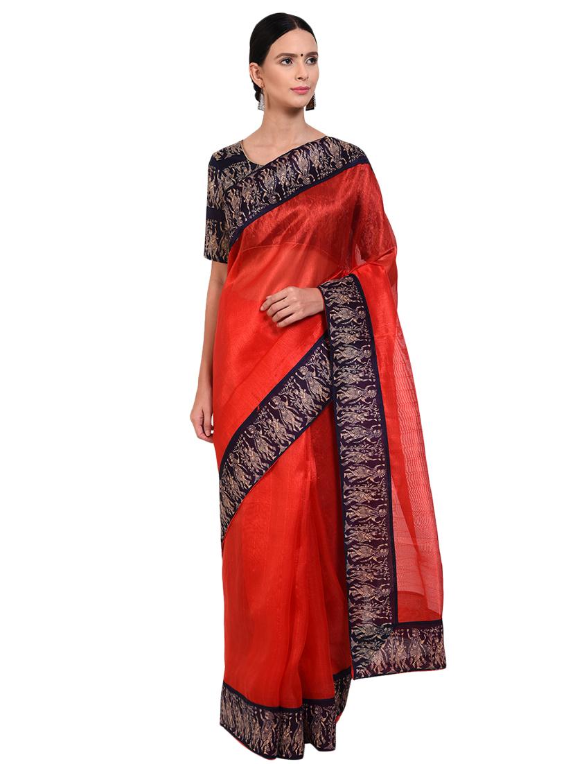 bordered bhagalpuri saree with blouse - 16598981 - Zoom Image - 1
