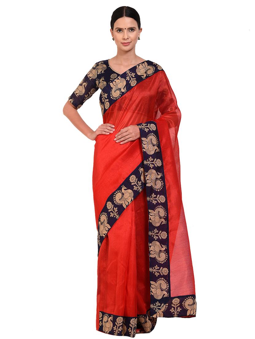 bordered bhagalpuri saree with blouse - 16598994 - Zoom Image - 1