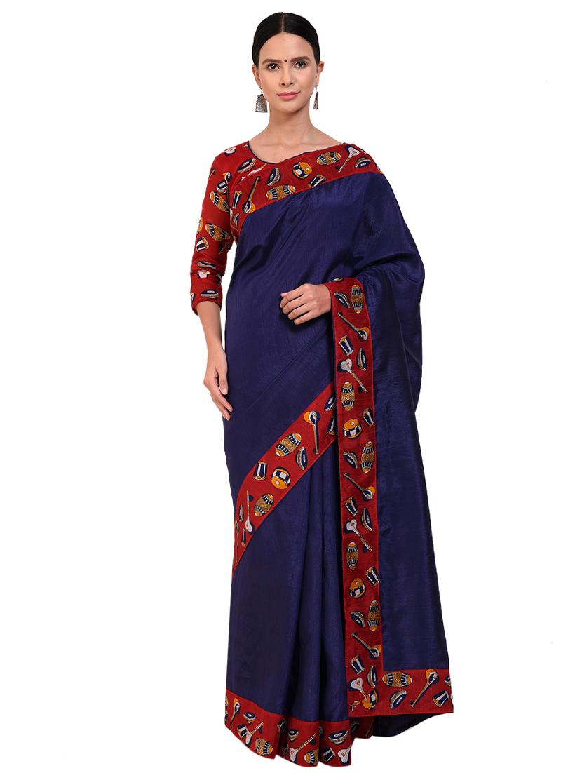 bordered bhagalpuri saree with blouse - 16599003 - Zoom Image - 1