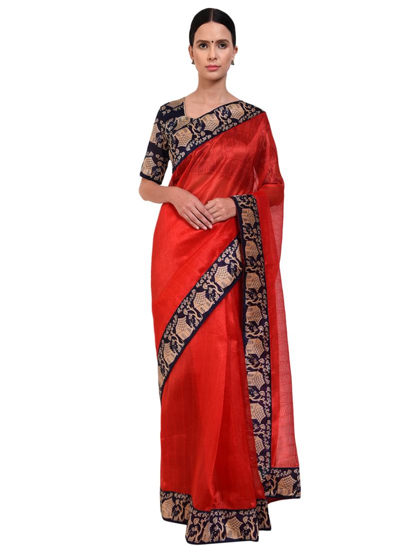 bordered bhagalpuri saree with blouse - 16599012 - Zoom Image - 1