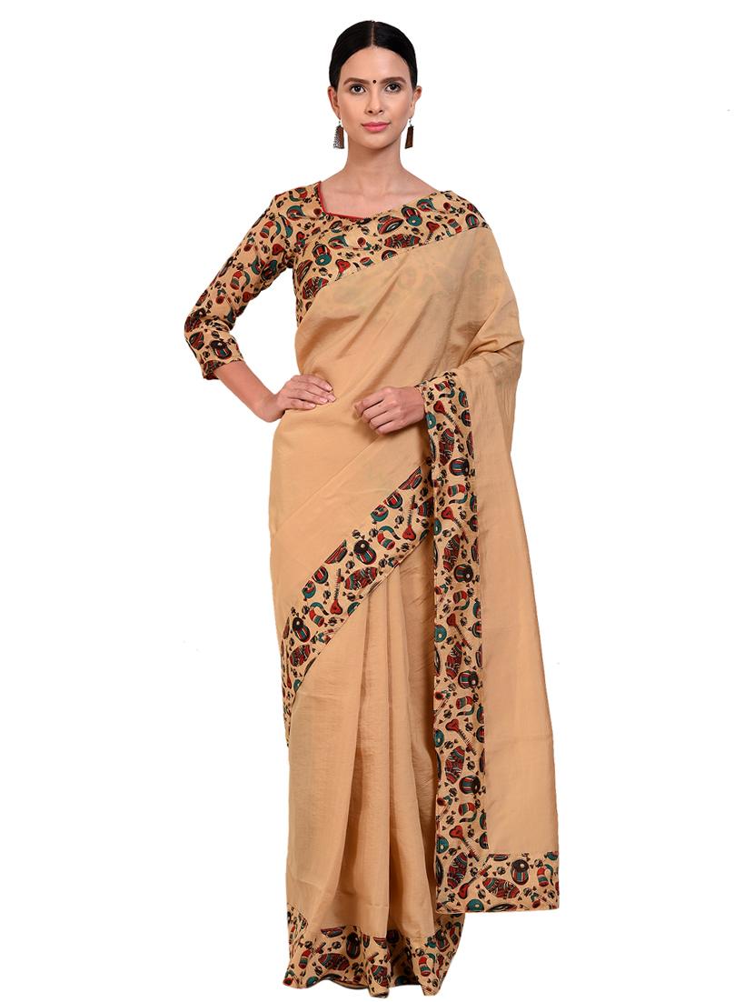 bordered bhagalpuri saree with blouse - 16599026 - Zoom Image - 1