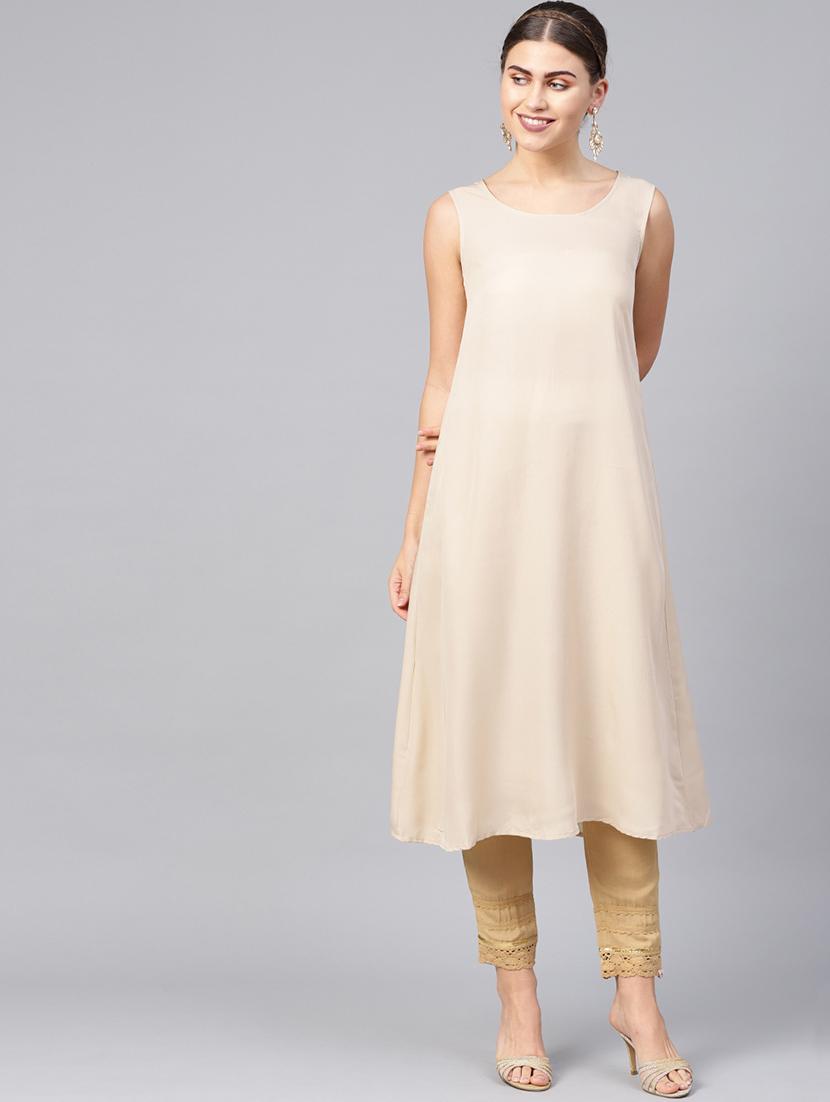 pastel chanderi layered kurta - 16599638 - Zoom Image - 2
