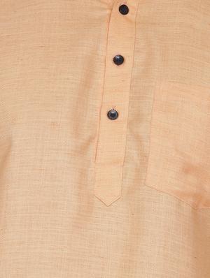 orange silk blend solid long kurta - 16599847 - Standard Image - 4