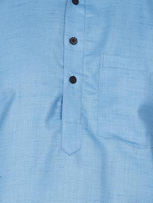 blue solid long kurta - 16599850 - Standard Image - 4