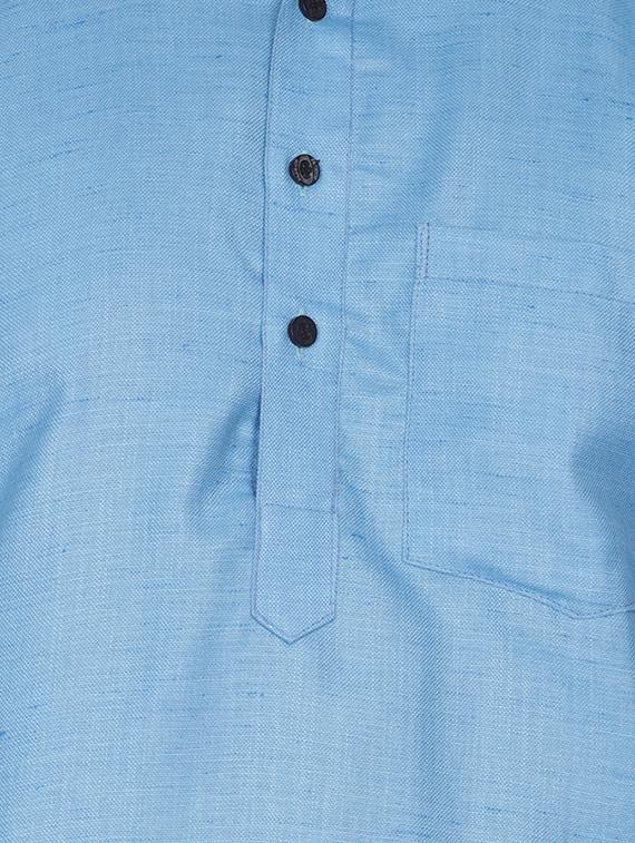blue solid long kurta - 16599850 - Zoom Image - 4