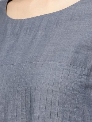 round neck gathered a-line dress - 16599901 - Standard Image - 4