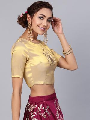 zari embroidered blouse - 16599906 - Standard Image - 2