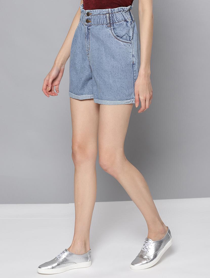 high rise denim shorts - 16600019 - Zoom Image - 2