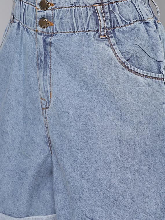 high rise denim shorts - 16600019 - Zoom Image - 5