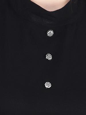 mock neck button detail maxi tunic - 16600181 - Standard Image - 4