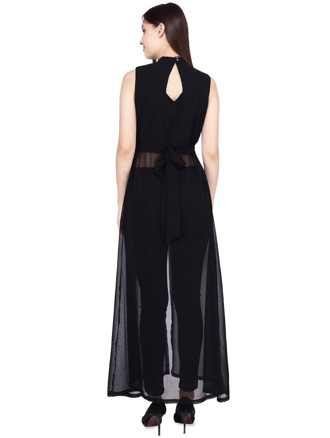 mock neck button detail maxi tunic - 16600181 - Zoom Image - 3