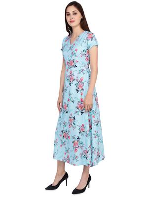 v neck floral a-line dress - 16600190 - Standard Image - 2