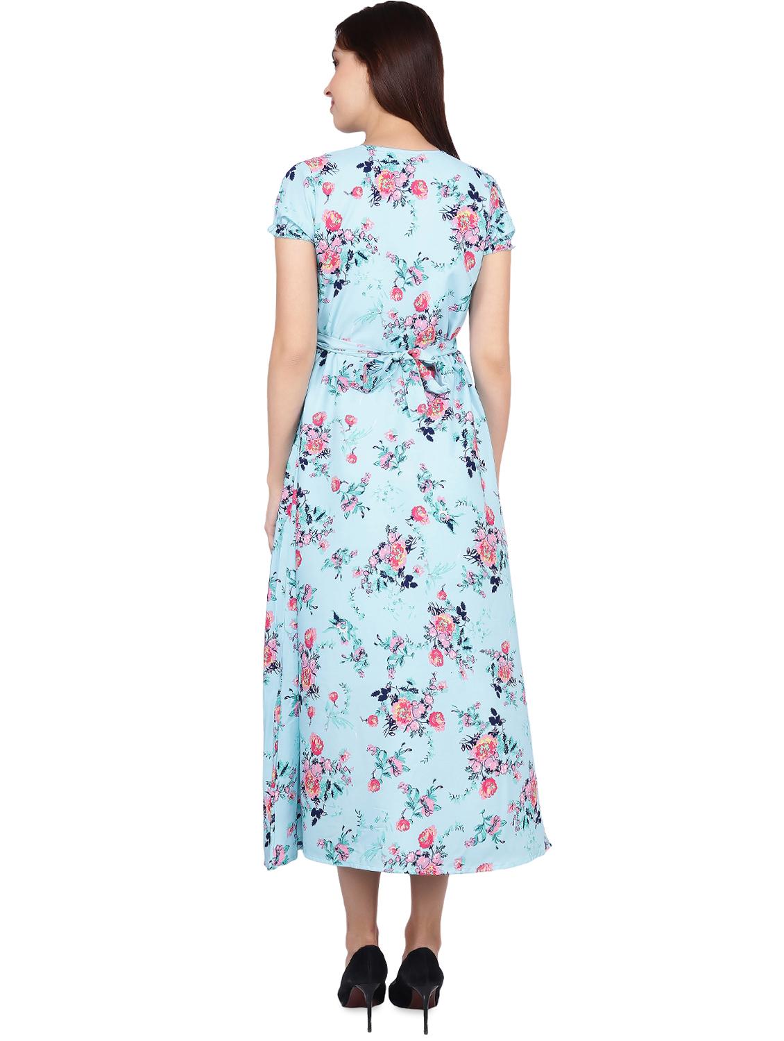 v neck floral a-line dress - 16600190 - Zoom Image - 3