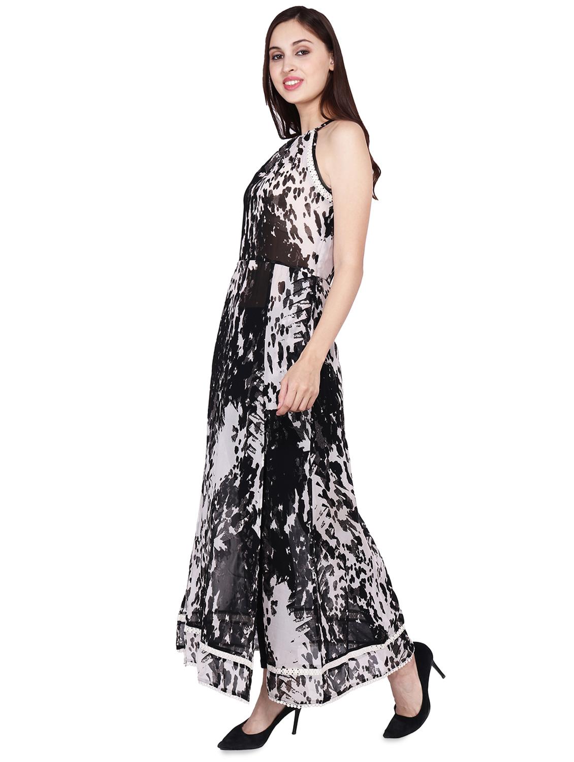 halter neck lace detail maxi dress - 16600199 - Zoom Image - 2