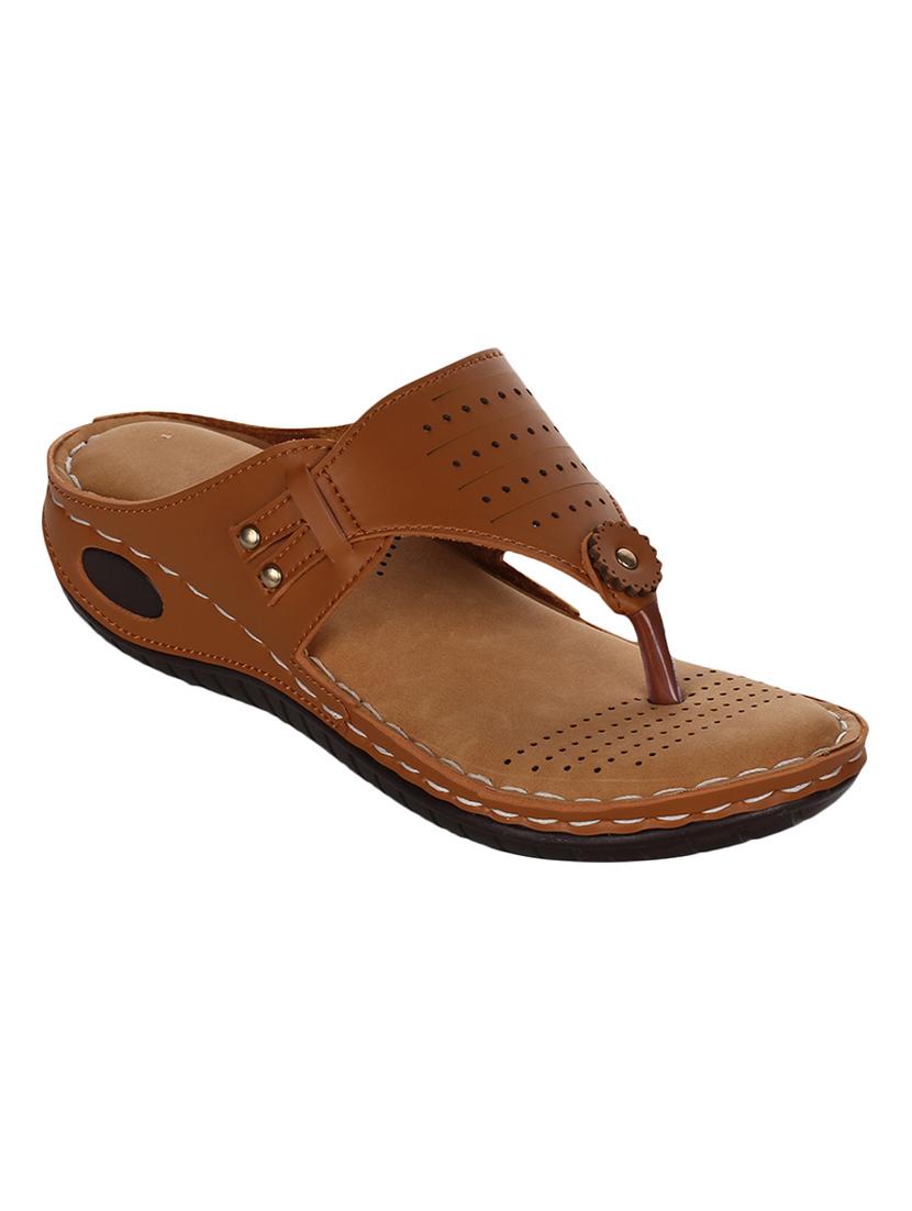 tan toe separator sandals - 16600250 - Zoom Image - 1