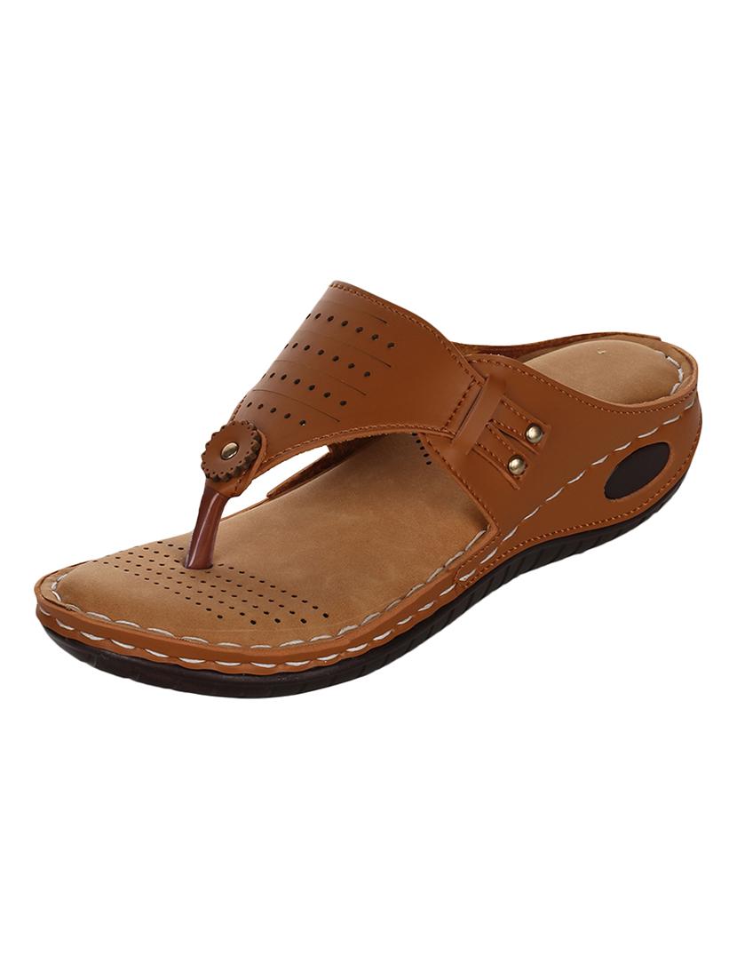 tan toe separator sandals - 16600250 - Zoom Image - 2