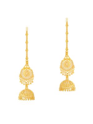gold brass jhumka earring - 16600295 - Standard Image - 2
