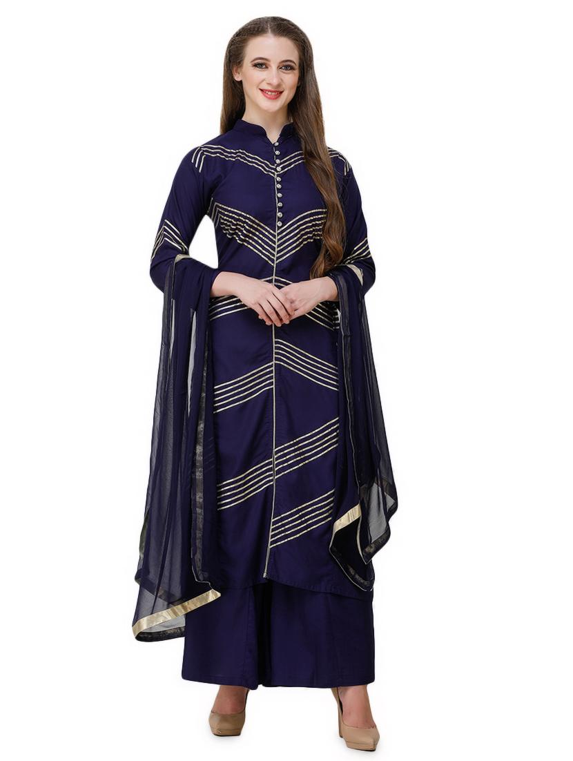 gota work kurta palazzo set - 16600783 - Zoom Image - 1