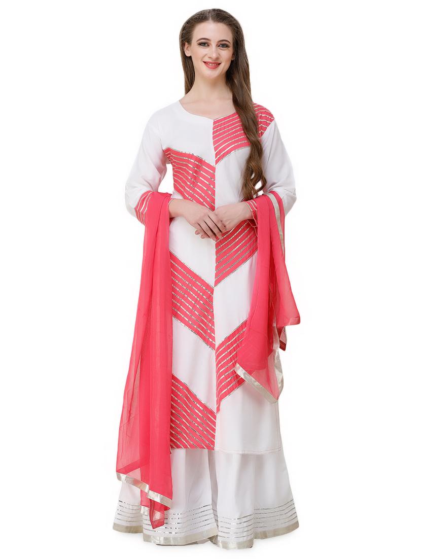 gota work kurta palazzo set - 16600785 - Zoom Image - 1