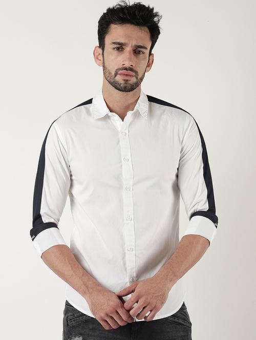 white taped casual shirt - 16600913 - Standard Image - 1