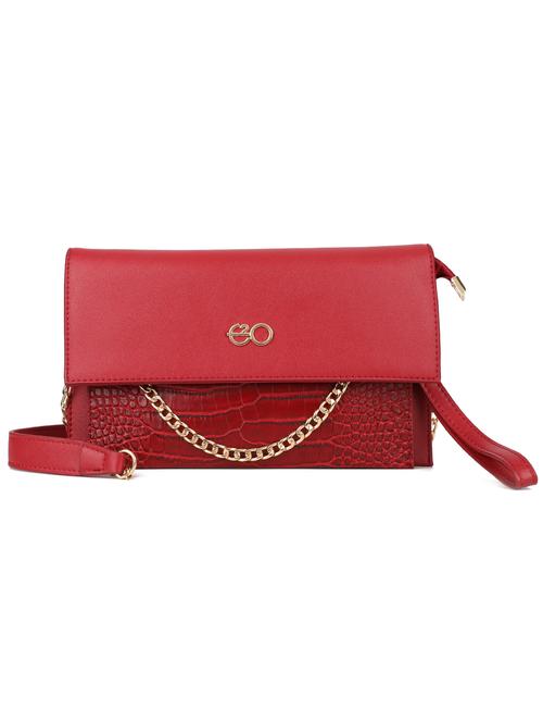 red leatherette (pu) regular clutch - 16600931 - Standard Image - 1