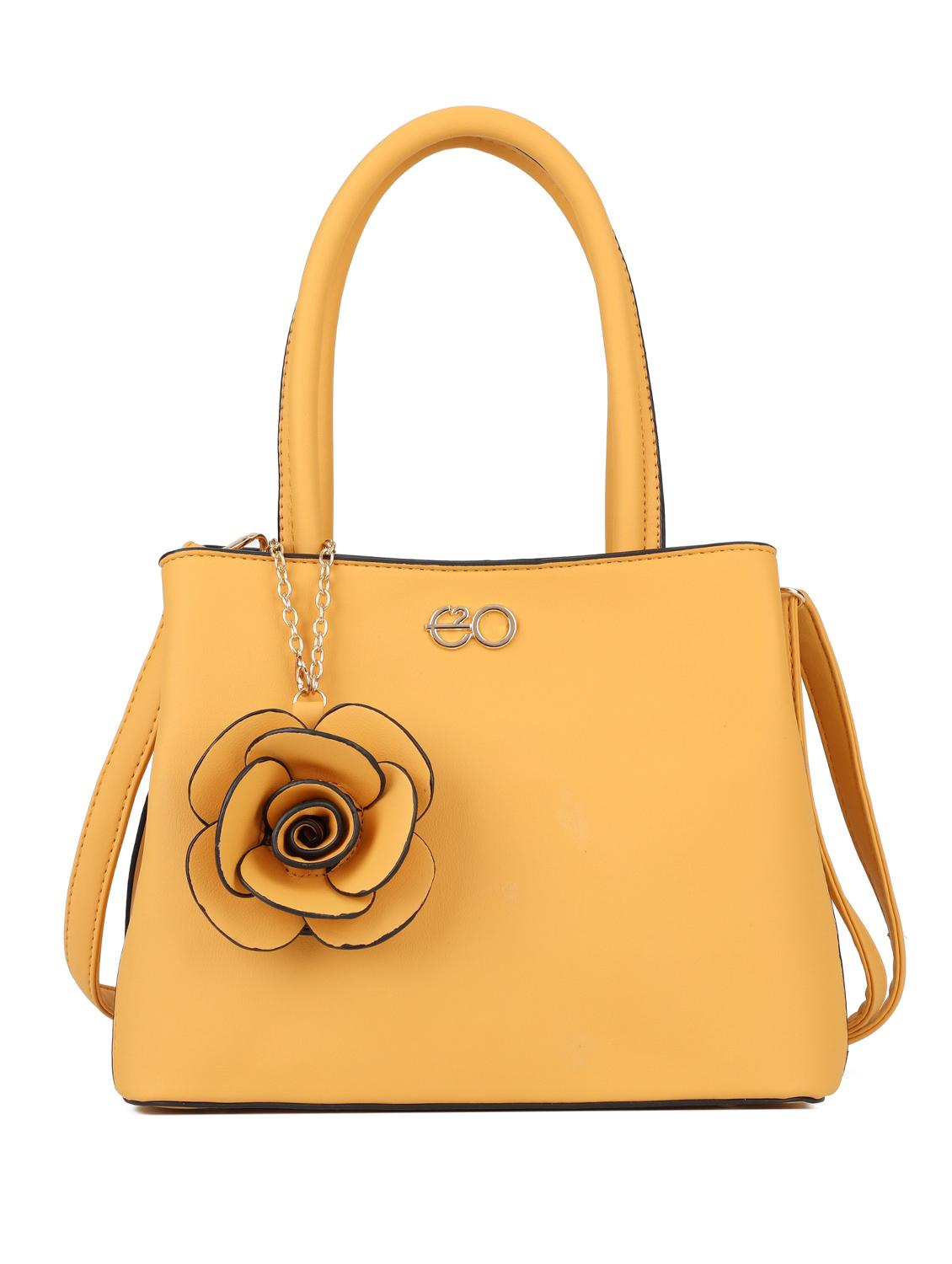 yellow leatherette (pu) regular handbag - 16600978 - Zoom Image - 1