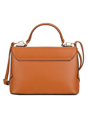 brown leatherette (pu) regular handbag - 16600983 - Standard Image - 2