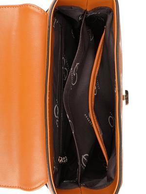 brown leatherette (pu) regular handbag - 16600983 - Standard Image - 3