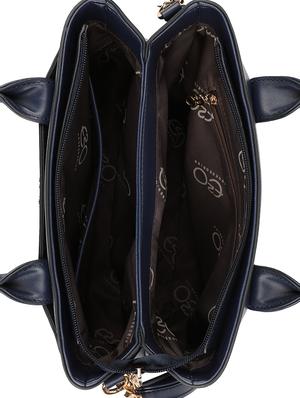 blue leatherette (pu) regular handbag - 16600988 - Standard Image - 3