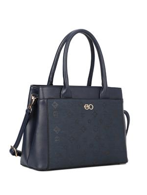 blue leatherette (pu) regular handbag - 16600988 - Standard Image - 4