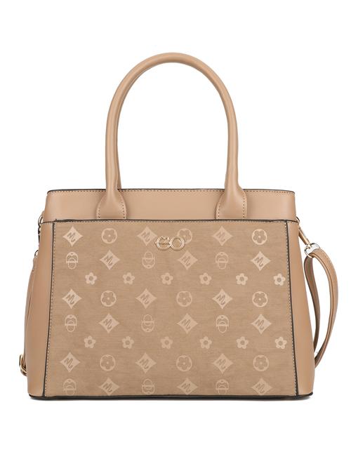 brown leatherette (pu) regular handbag - 16600989 - Standard Image - 1