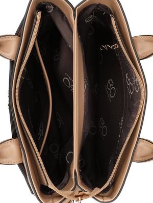 brown leatherette (pu) regular handbag - 16600989 - Standard Image - 3