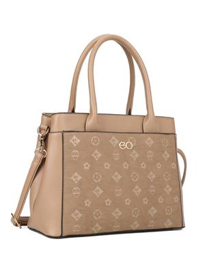 brown leatherette (pu) regular handbag - 16600989 - Standard Image - 4
