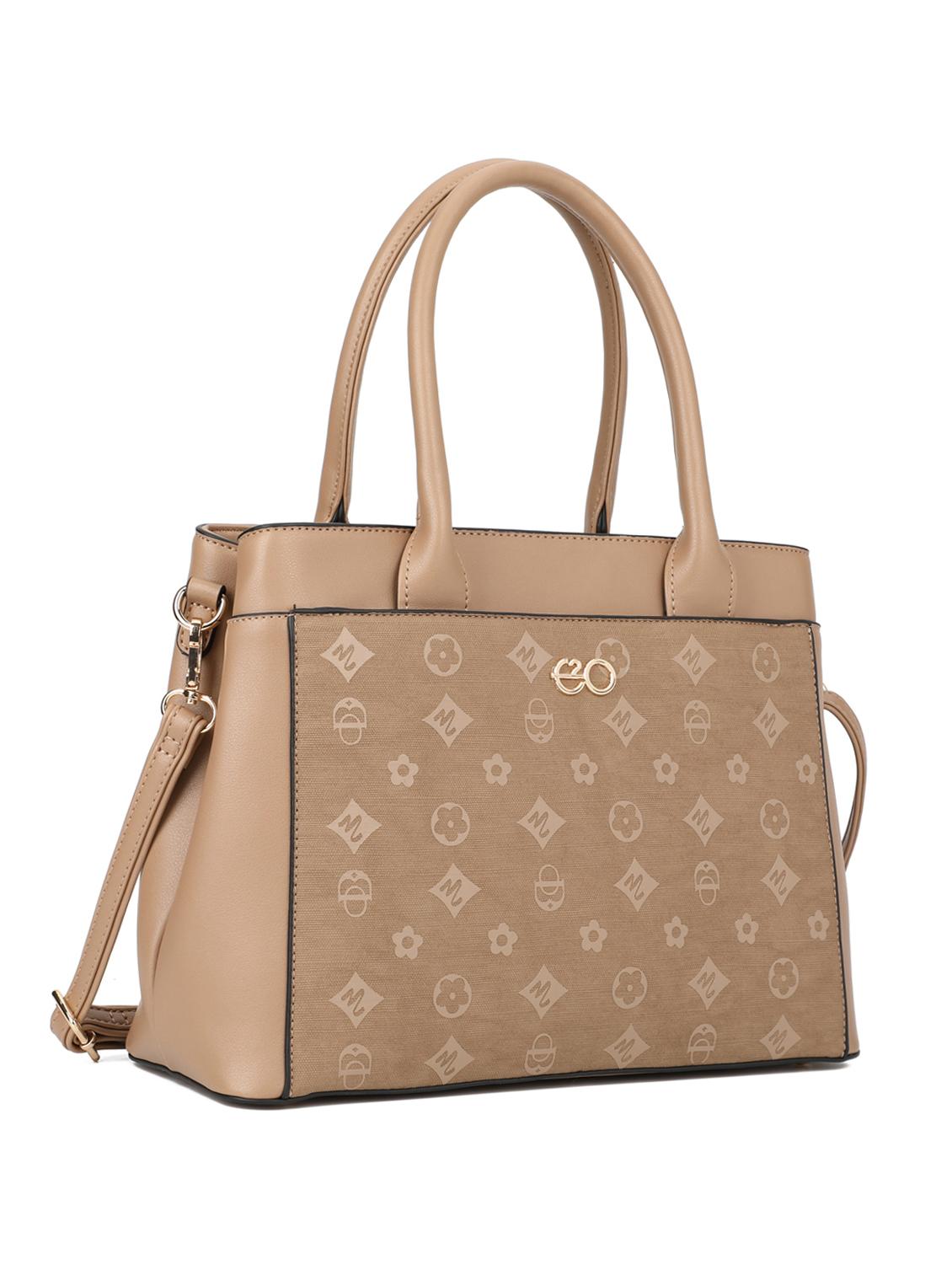 brown leatherette (pu) regular handbag - 16600989 - Zoom Image - 4