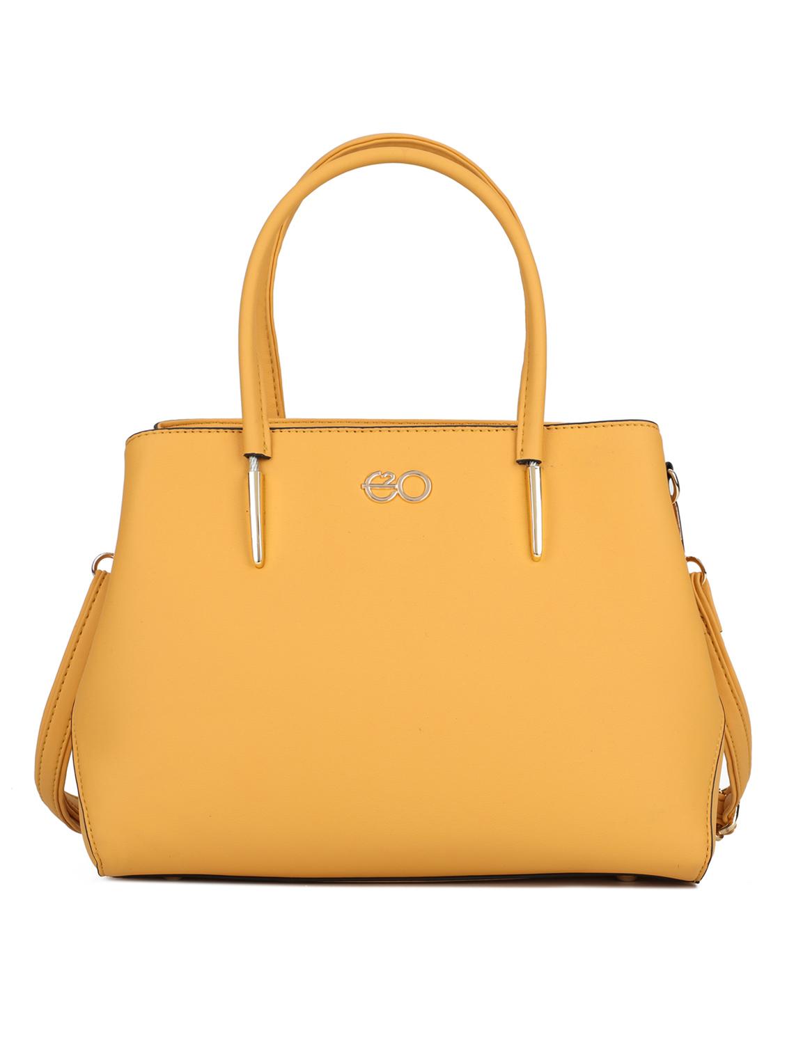 yellow leatherette (pu) regular handbag - 16600992 - Zoom Image - 1