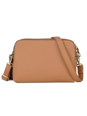 brown leatherette (pu) regular sling bag - 16601001 - Standard Image - 2