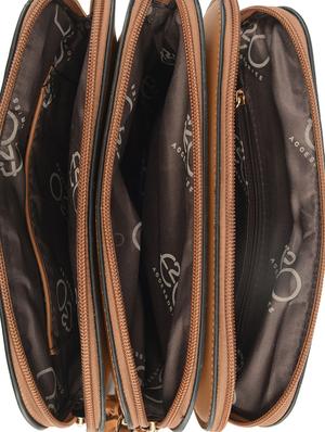brown leatherette (pu) regular sling bag - 16601001 - Standard Image - 3
