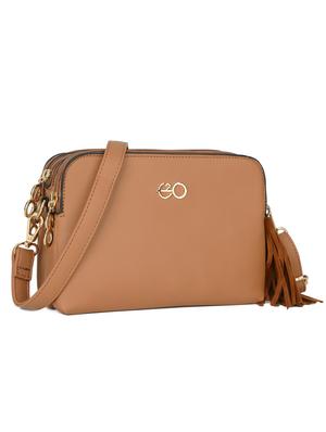 brown leatherette (pu) regular sling bag - 16601001 - Standard Image - 4