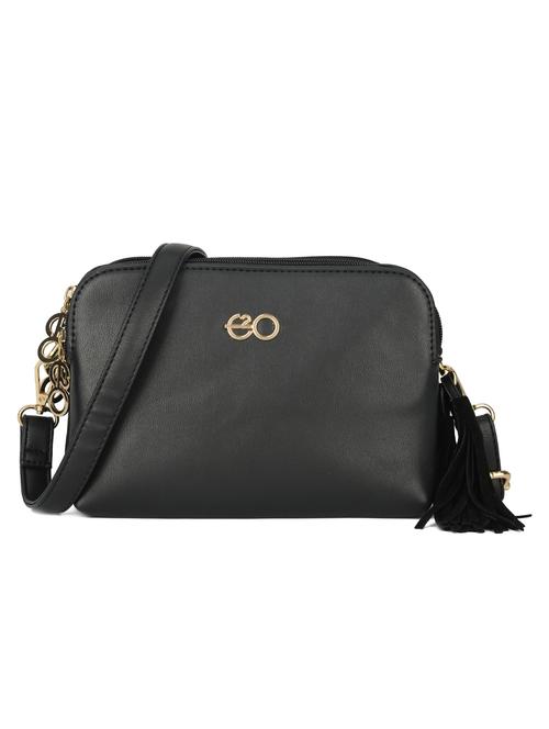 black leatherette (pu) regular sling bag - 16601002 - Standard Image - 1