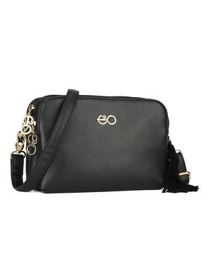black leatherette (pu) regular sling bag - 16601002 - Standard Image - 4