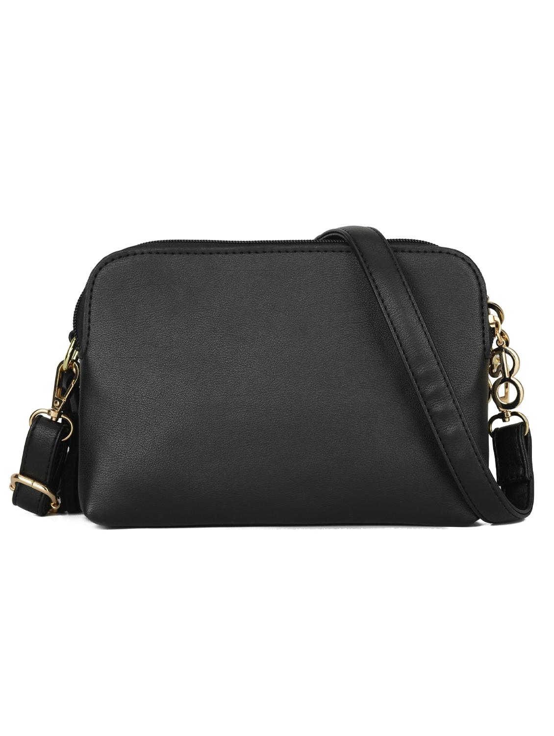 black leatherette (pu) regular sling bag - 16601002 - Zoom Image - 2