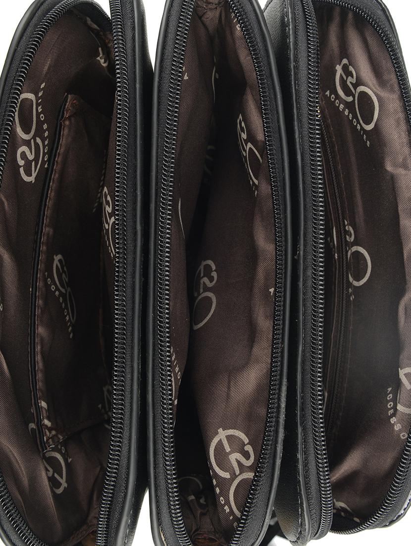 black leatherette (pu) regular sling bag - 16601002 - Zoom Image - 3