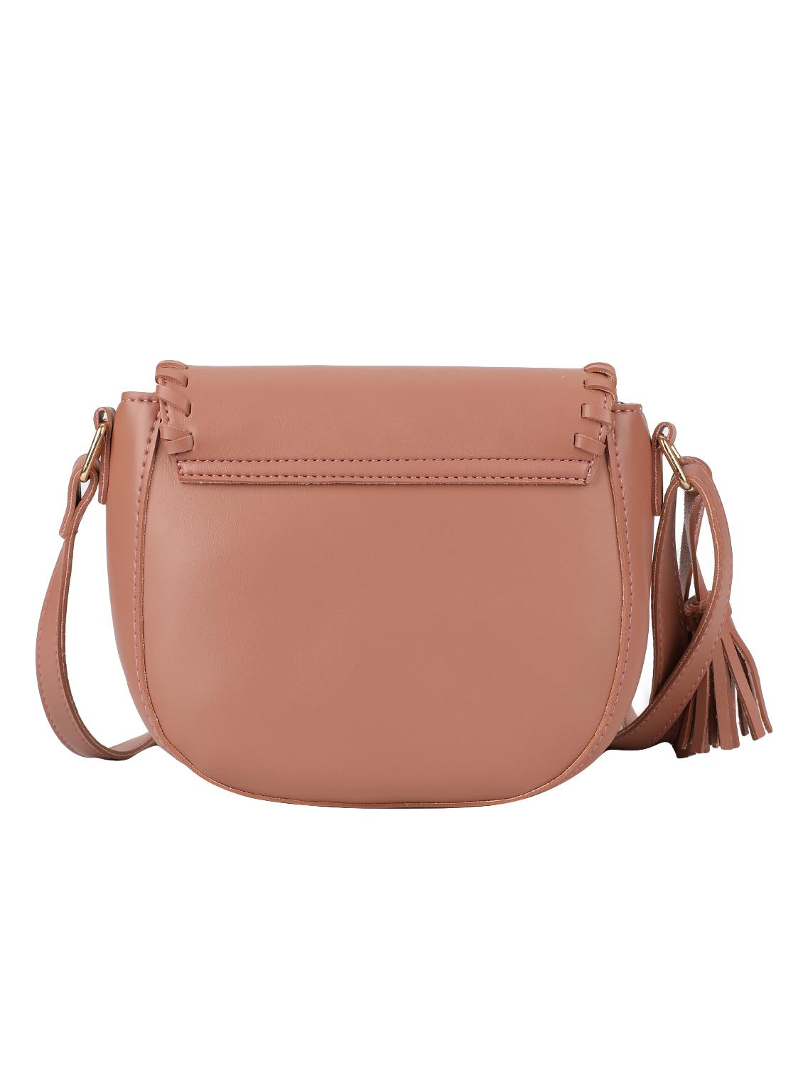 pink leatherette (pu) regular sling bag - 16601004 - Zoom Image - 2