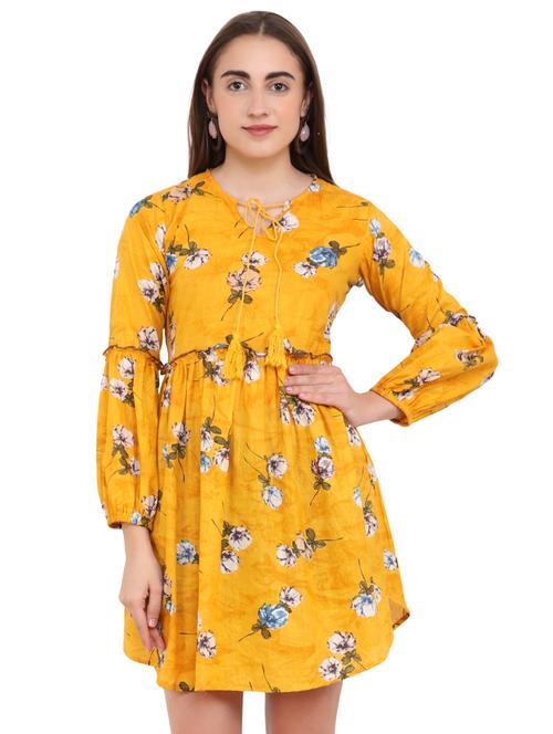 tie up neck fit & flare dress - 16601349 - Standard Image - 1