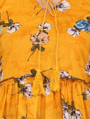tie up neck fit & flare dress - 16601349 - Standard Image - 5