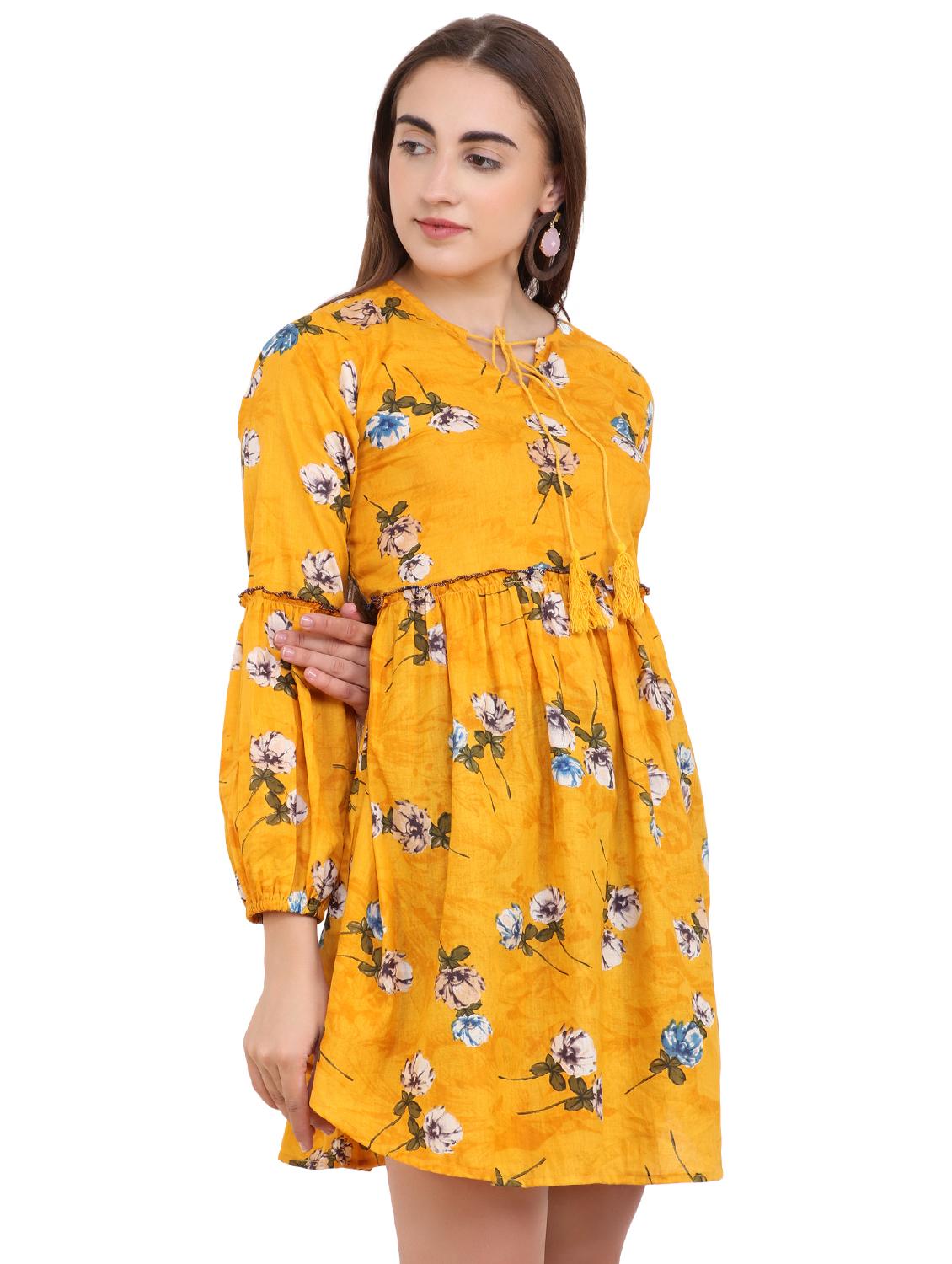 tie up neck fit & flare dress - 16601349 - Zoom Image - 2